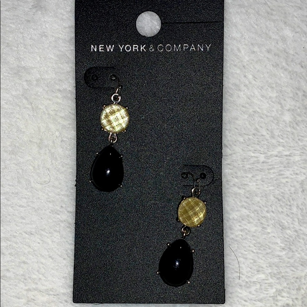 New York & Company Black & cream earrings
